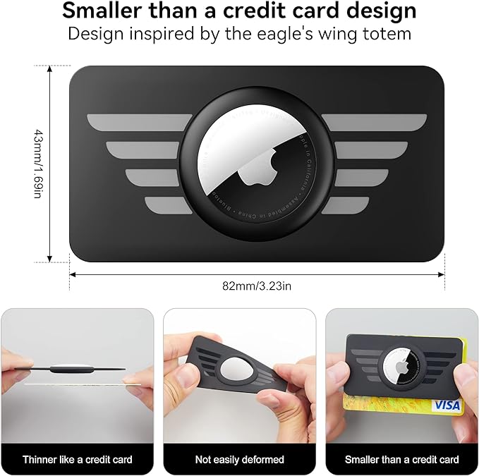 Premium Apple AirTag Brieftaschenhalter & Hülle, 2er Pack: Dünner AirTag Brieftaschenclip, Case für Apple Airtags, GPS-Tracker