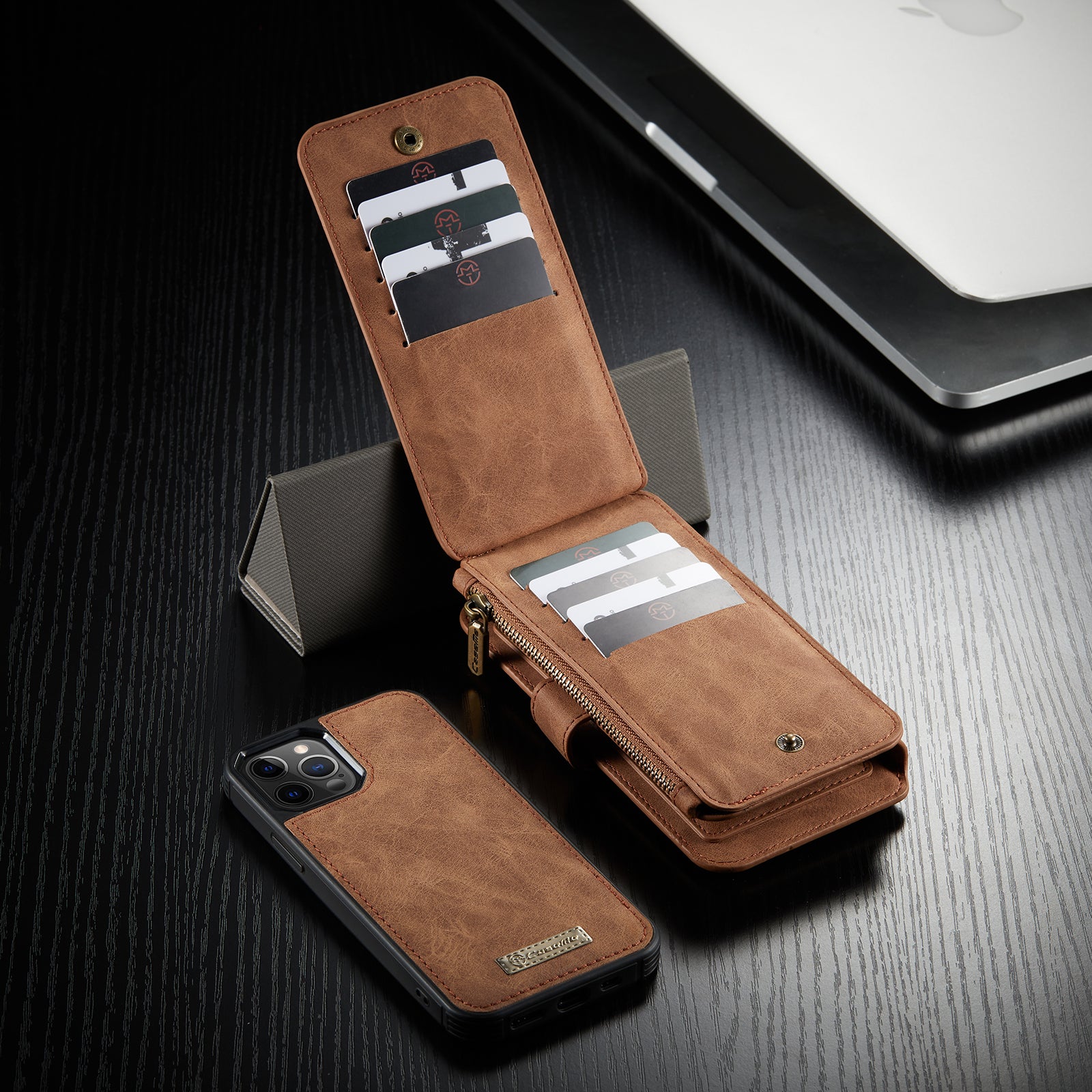 Hochwertiges 2-in-1 Abnehmbare Leder Brieftasche Flip Stand iPhone Hülle