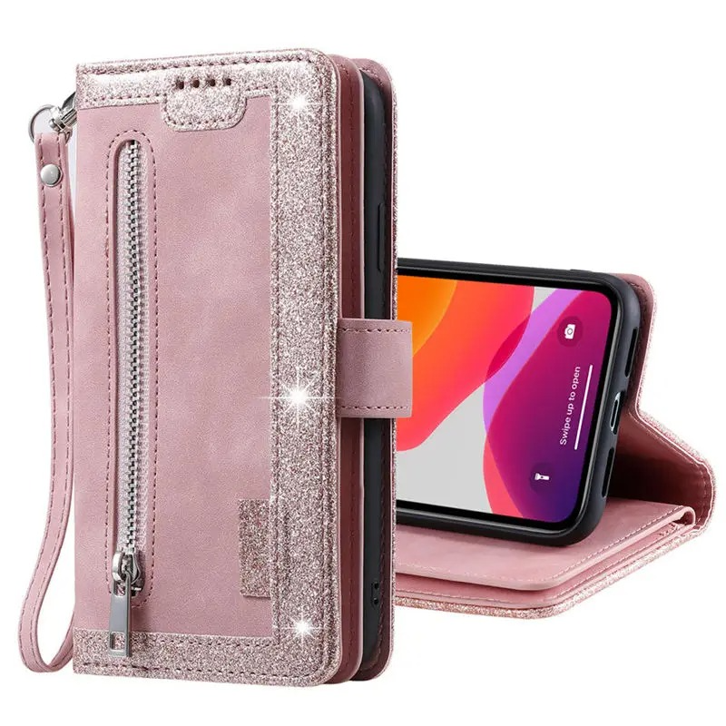<tc>High-Quality Leather iPhone Case with Zipper, Card Holder, Stand, and Strap | Flip Cover Case for Apple iPhone 16/16e, 15, 14, 13, 12 Pro Max, Pro, Plus & Mini - Versatile Protective Cover</tc>