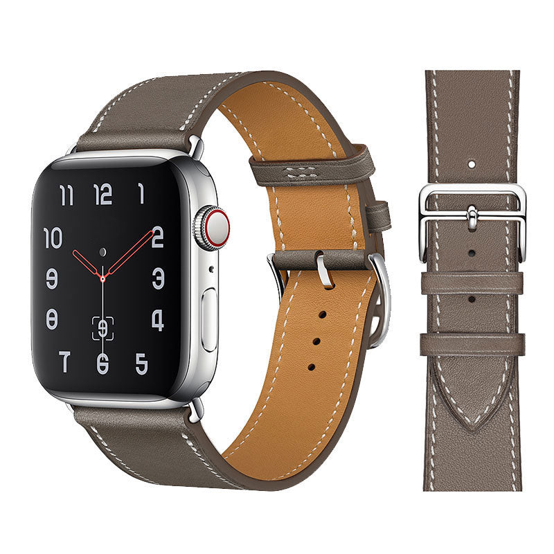 Premium Echtes Leder Armband für Apple Watch: 49mm, 45mm, 44mm, 42mm, 41mm, 40mm, Damen/Herren, iWatch Ultra/9/8/7/6/5/4/SE
