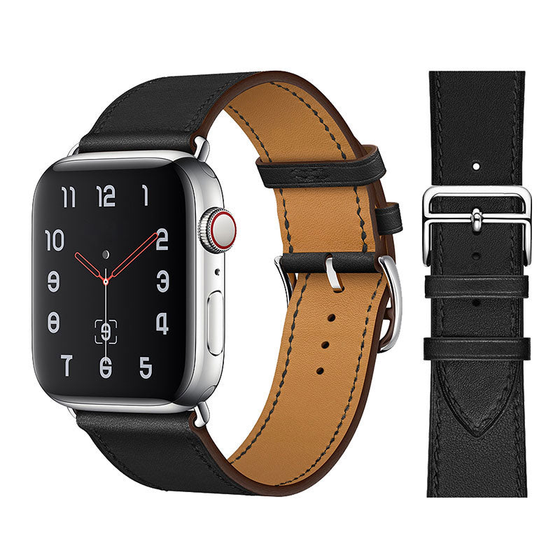 Premium Echtes Leder Armband für Apple Watch: 49mm, 45mm, 44mm, 42mm, 41mm, 40mm, Damen/Herren, iWatch Ultra/9/8/7/6/5/4/SE