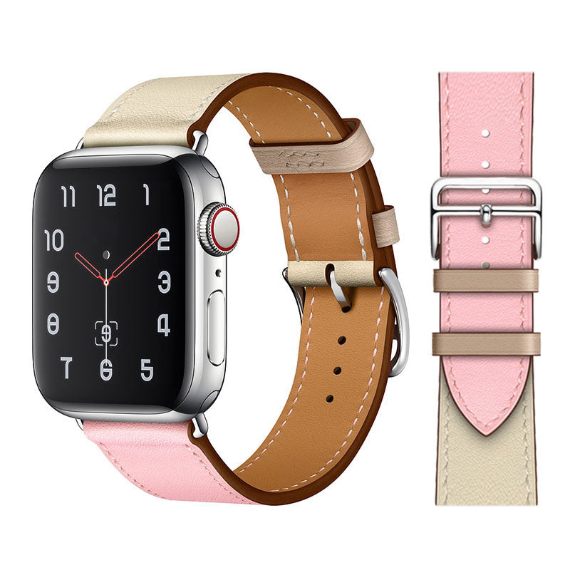 Premium Echtes Leder Armband für Apple Watch: 49mm, 45mm, 44mm, 42mm, 41mm, 40mm, Damen/Herren, iWatch Ultra/9/8/7/6/5/4/SE