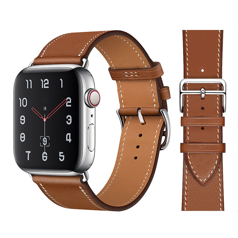 Premium Echtes Leder Armband für Apple Watch: 49mm, 45mm, 44mm, 42mm, 41mm, 40mm, Damen/Herren, iWatch Ultra/9/8/7/6/5/4/SE