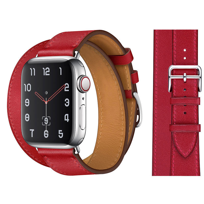 Premium Echtes Leder Armband für Apple Watch: 49mm, 45mm, 44mm, 42mm, 41mm, 40mm, Damen/Herren, iWatch Ultra/9/8/7/6/5/4/SE