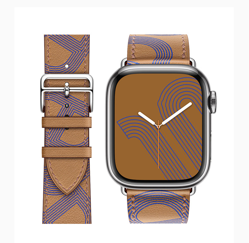 Premium Echtes Leder Armband für Apple Watch: 49mm, 45mm, 44mm, 42mm, 41mm, 40mm, Damen/Herren, iWatch Ultra/9/8/7/6/5/4/SE