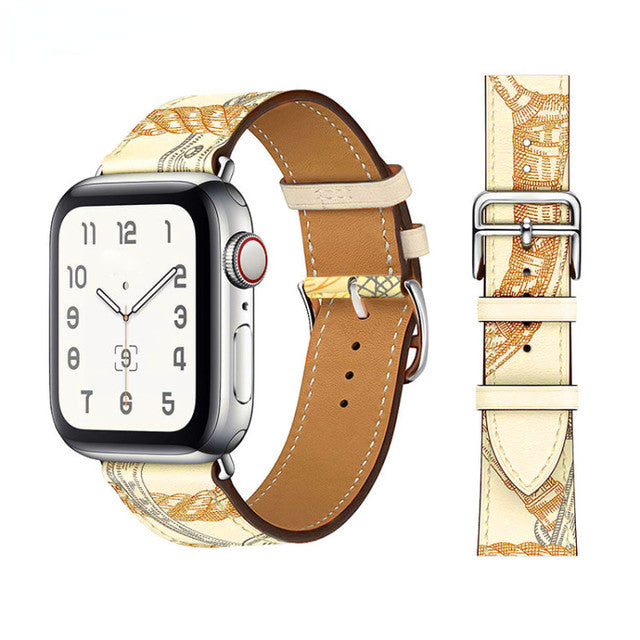 Premium Echtes Leder Armband für Apple Watch: 49mm, 45mm, 44mm, 42mm, 41mm, 40mm, Damen/Herren, iWatch Ultra/9/8/7/6/5/4/SE