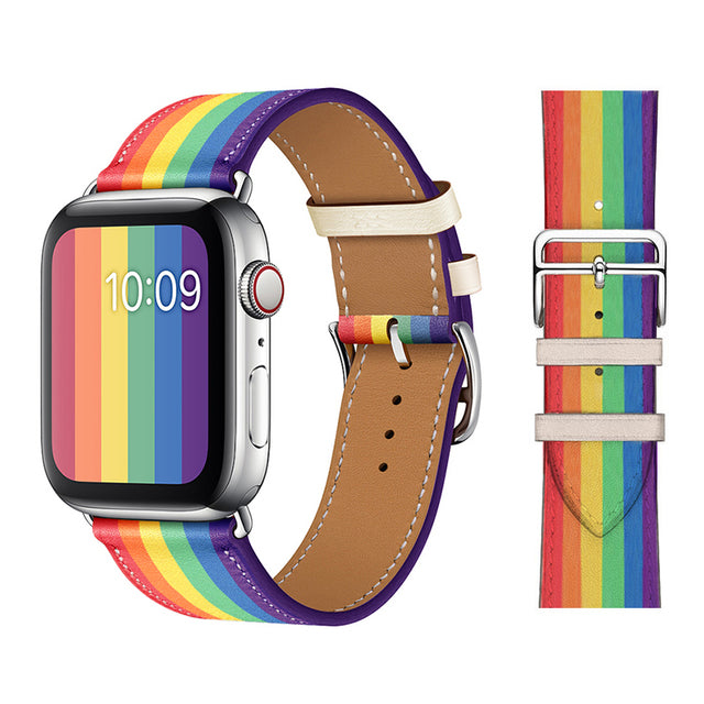 Premium Echtes Leder Armband für Apple Watch: 49mm, 45mm, 44mm, 42mm, 41mm, 40mm, Damen/Herren, iWatch Ultra/9/8/7/6/5/4/SE