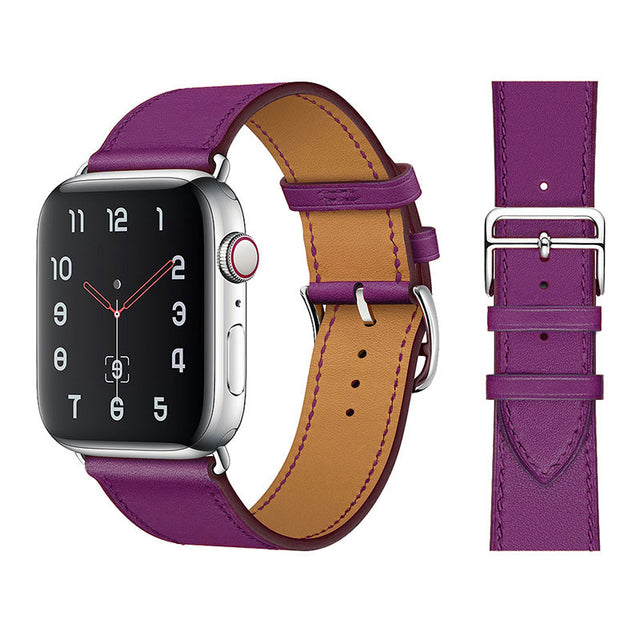 Premium Echtes Leder Armband für Apple Watch: 49mm, 45mm, 44mm, 42mm, 41mm, 40mm, Damen/Herren, iWatch Ultra/9/8/7/6/5/4/SE