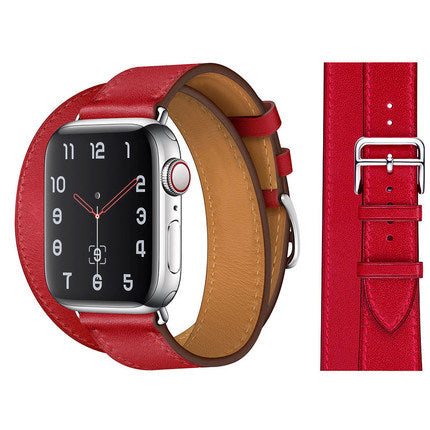 Premium Echtes Leder Armband für Apple Watch: 49mm, 45mm, 44mm, 42mm, 41mm, 40mm, Damen/Herren, iWatch Ultra/9/8/7/6/5/4/SE
