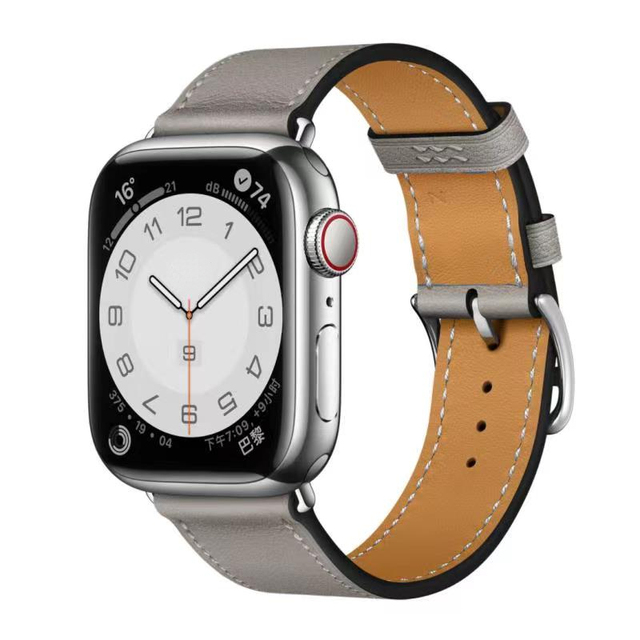 Premium Echtes Leder Armband für Apple Watch: 49mm, 45mm, 44mm, 42mm, 41mm, 40mm, Damen/Herren, iWatch Ultra/9/8/7/6/5/4/SE