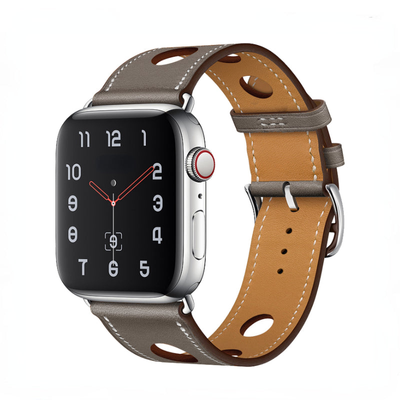 Premium Echtes Leder Armband für Apple Watch: 49mm, 45mm, 44mm, 42mm, 41mm, 40mm, Damen/Herren, iWatch Ultra/9/8/7/6/5/4/SE