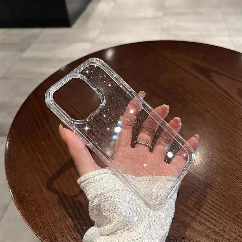 Luxus Bling Glitzer Transparente Stoßfeste Hülle für Apple iPhone | Stilvoll & Schützend
