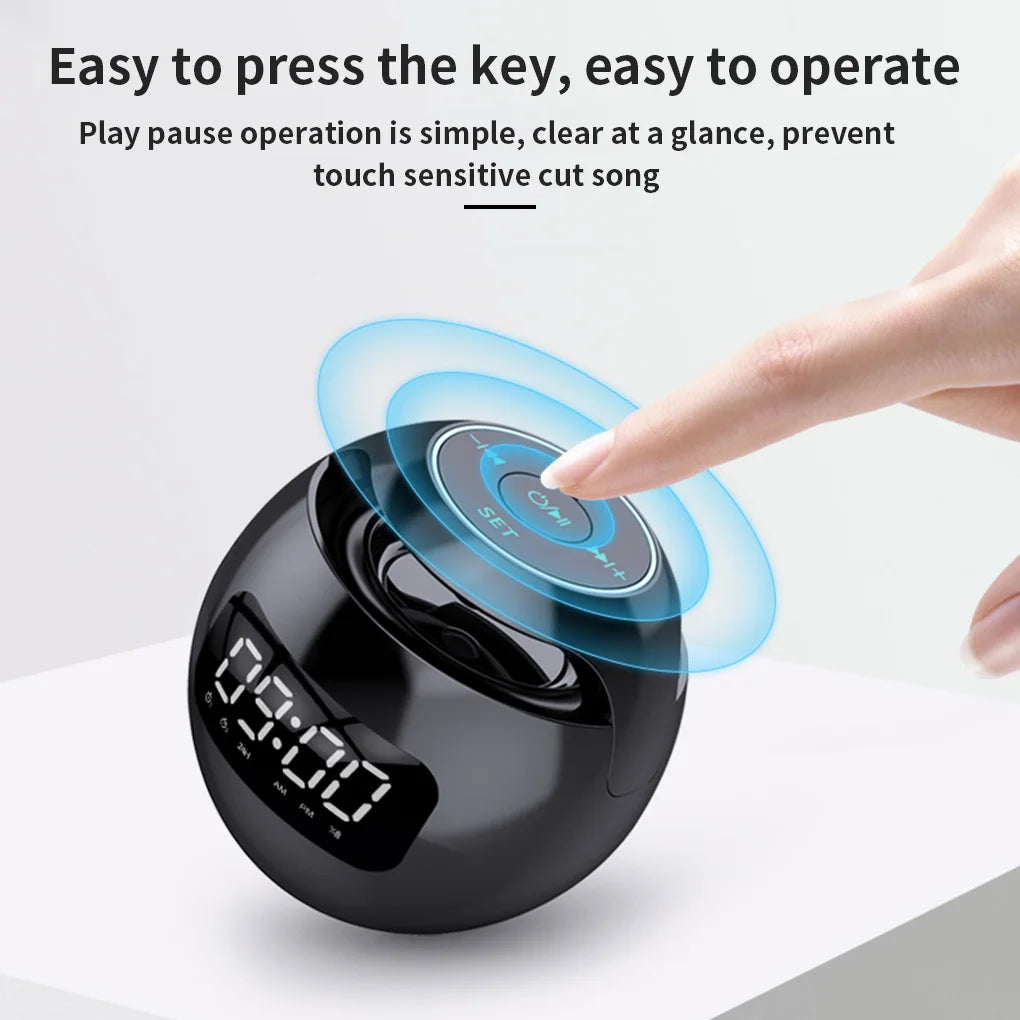 Mini-Lautsprecher mit Bluetooth: Tragbarer intelligenter Induktions-Digitalwecker + Bluetooth 5.0 Lautsprecher in hoher Qualität