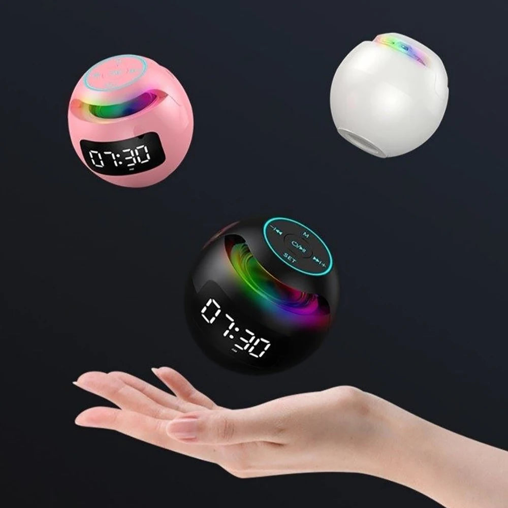 Mini-Lautsprecher mit Bluetooth: Tragbarer intelligenter Induktions-Digitalwecker + Bluetooth 5.0 Lautsprecher in hoher Qualität