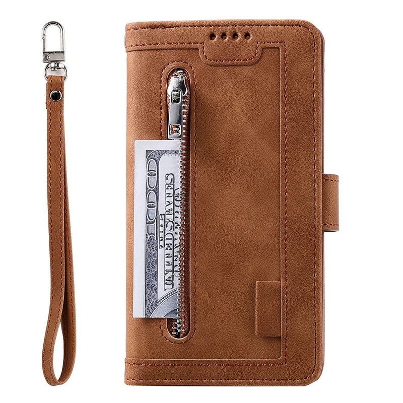 <tc>High-Quality Leather iPhone Case with Zipper, Card Holder, Stand, and Strap | Flip Cover Case for Apple iPhone 16/16e, 15, 14, 13, 12 Pro Max, Pro, Plus & Mini - Versatile Protective Cover</tc>