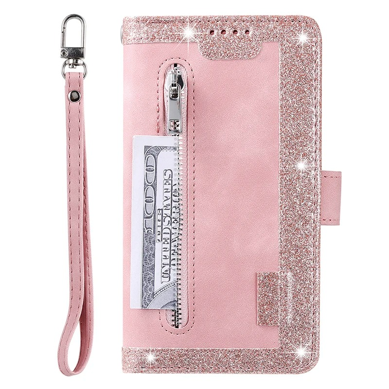 <tc>High-Quality Leather iPhone Case with Zipper, Card Holder, Stand, and Strap | Flip Cover Case for Apple iPhone 16/16e, 15, 14, 13, 12 Pro Max, Pro, Plus & Mini - Versatile Protective Cover</tc>