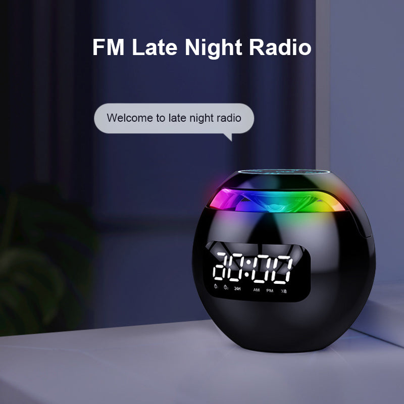 Mini-Lautsprecher mit Bluetooth: Tragbarer intelligenter Induktions-Digitalwecker + Bluetooth 5.0 Lautsprecher in hoher Qualität