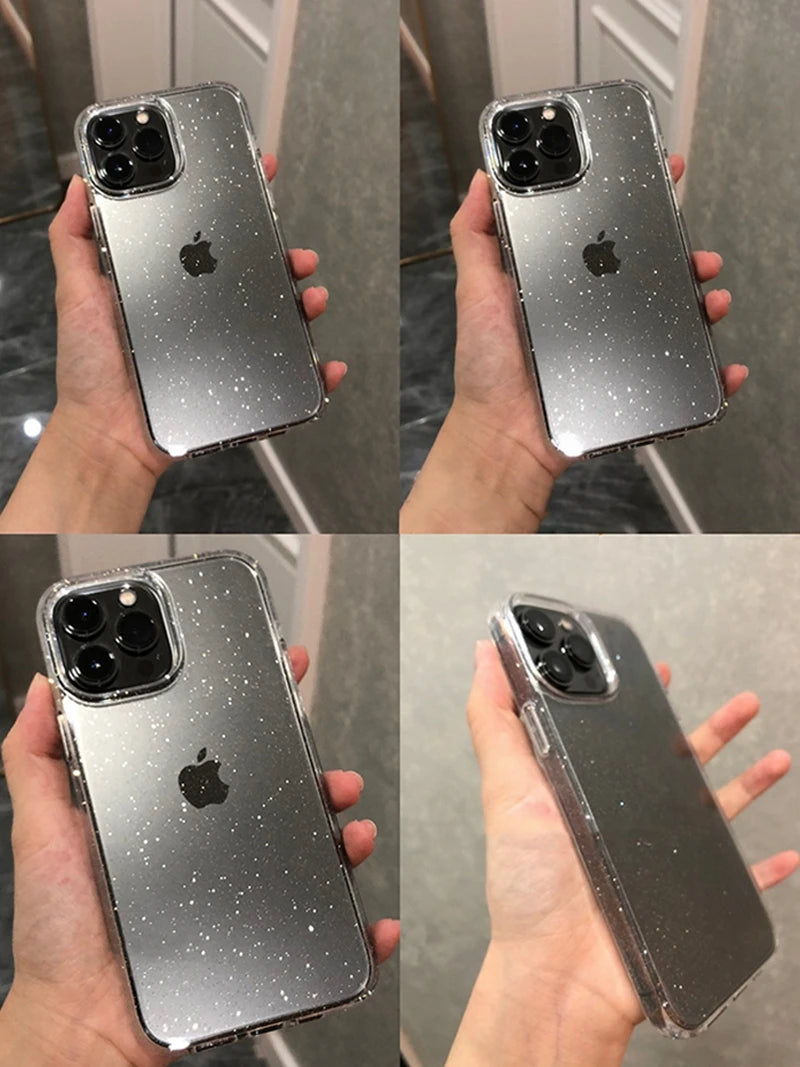 Luxury Bling Glitter Transparent Shockproof Case for Apple iPhone 16/15/14/13/12 Pro Max Plus Mini
| Stylish & Protective