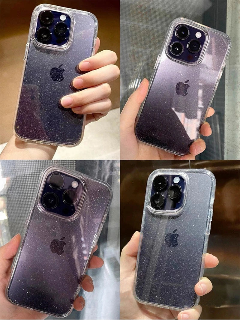 Luxury Bling Glitter Transparent Shockproof Case for Apple iPhone 16/15/14/13/12 Pro Max Plus Mini
| Stylish & Protective