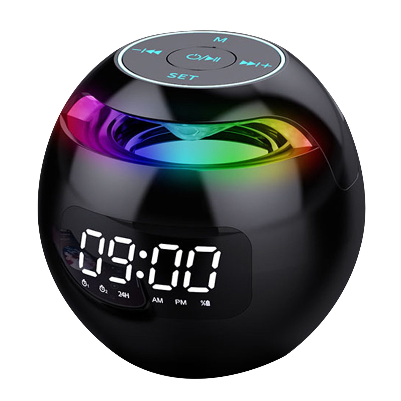 Mini-Lautsprecher mit Bluetooth: Tragbarer intelligenter Induktions-Digitalwecker + Bluetooth 5.0 Lautsprecher in hoher Qualität