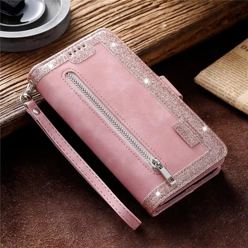 <tc>High-Quality Leather iPhone Case with Zipper, Card Holder, Stand, and Strap | Flip Cover Case for Apple iPhone 16/16e, 15, 14, 13, 12 Pro Max, Pro, Plus & Mini - Versatile Protective Cover</tc>