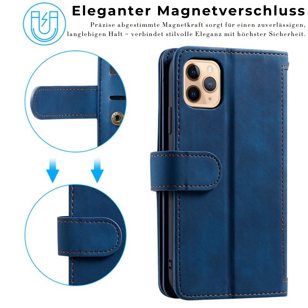 <tc>High-Quality Leather iPhone Case with Zipper, Card Holder, Stand, and Strap | Flip Cover Case for Apple iPhone 16/16e, 15, 14, 13, 12 Pro Max, Pro, Plus & Mini - Versatile Protective Cover</tc>
