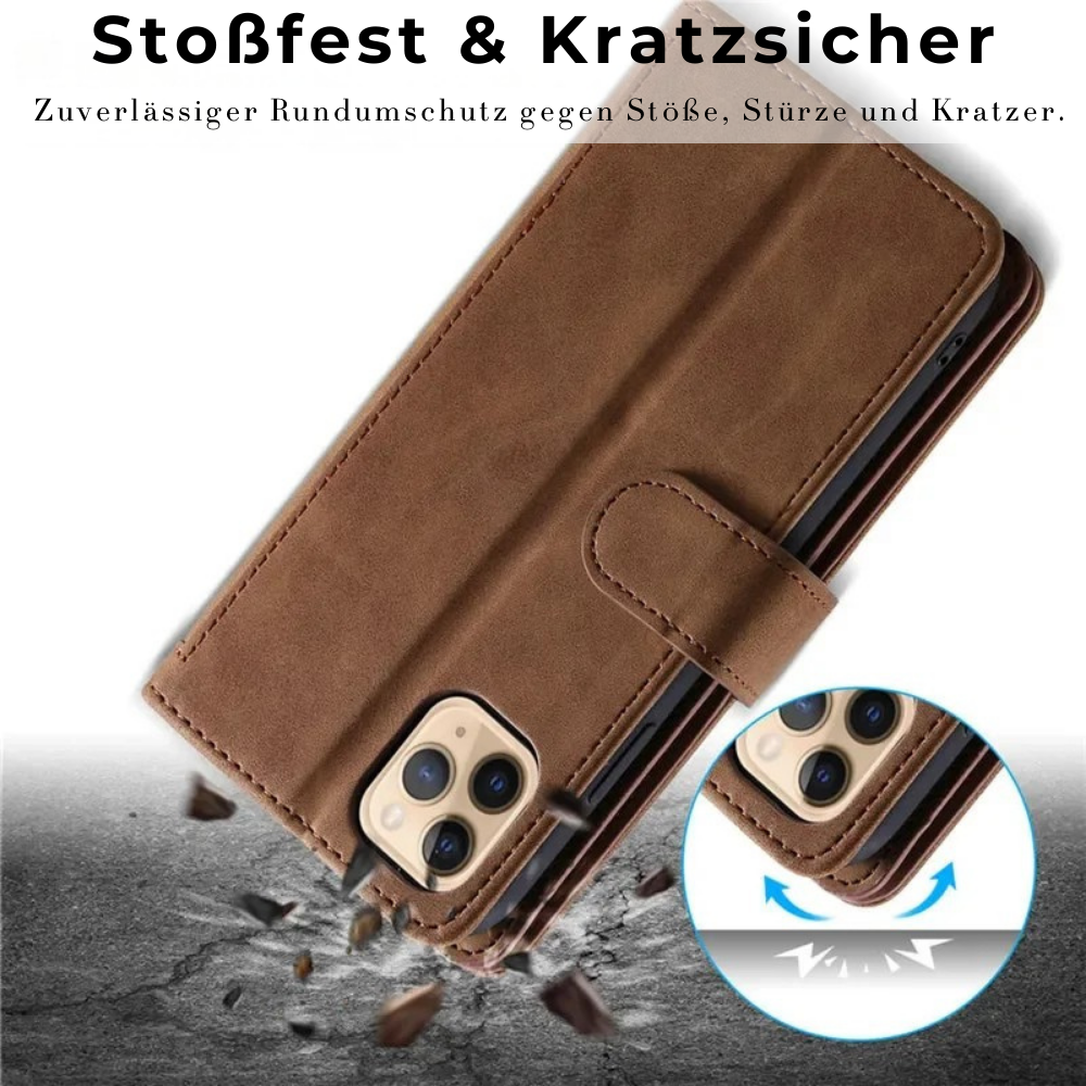 <tc>High-Quality Leather iPhone Case with Zipper, Card Holder, Stand, and Strap | Flip Cover Case for Apple iPhone 16/16e, 15, 14, 13, 12 Pro Max, Pro, Plus & Mini - Versatile Protective Cover</tc>