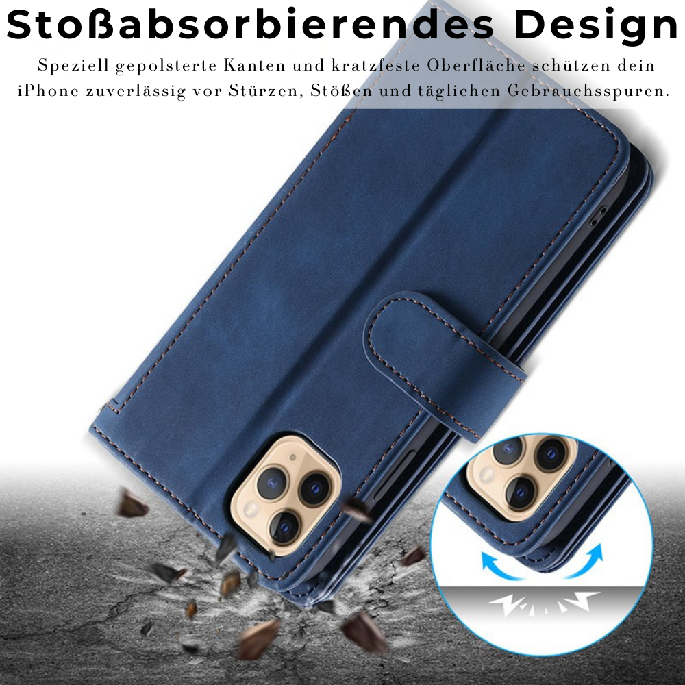 <tc>High-Quality Leather iPhone Case with Zipper, Card Holder, Stand, and Strap | Flip Cover Case for Apple iPhone 16/16e, 15, 14, 13, 12 Pro Max, Pro, Plus & Mini - Versatile Protective Cover</tc>