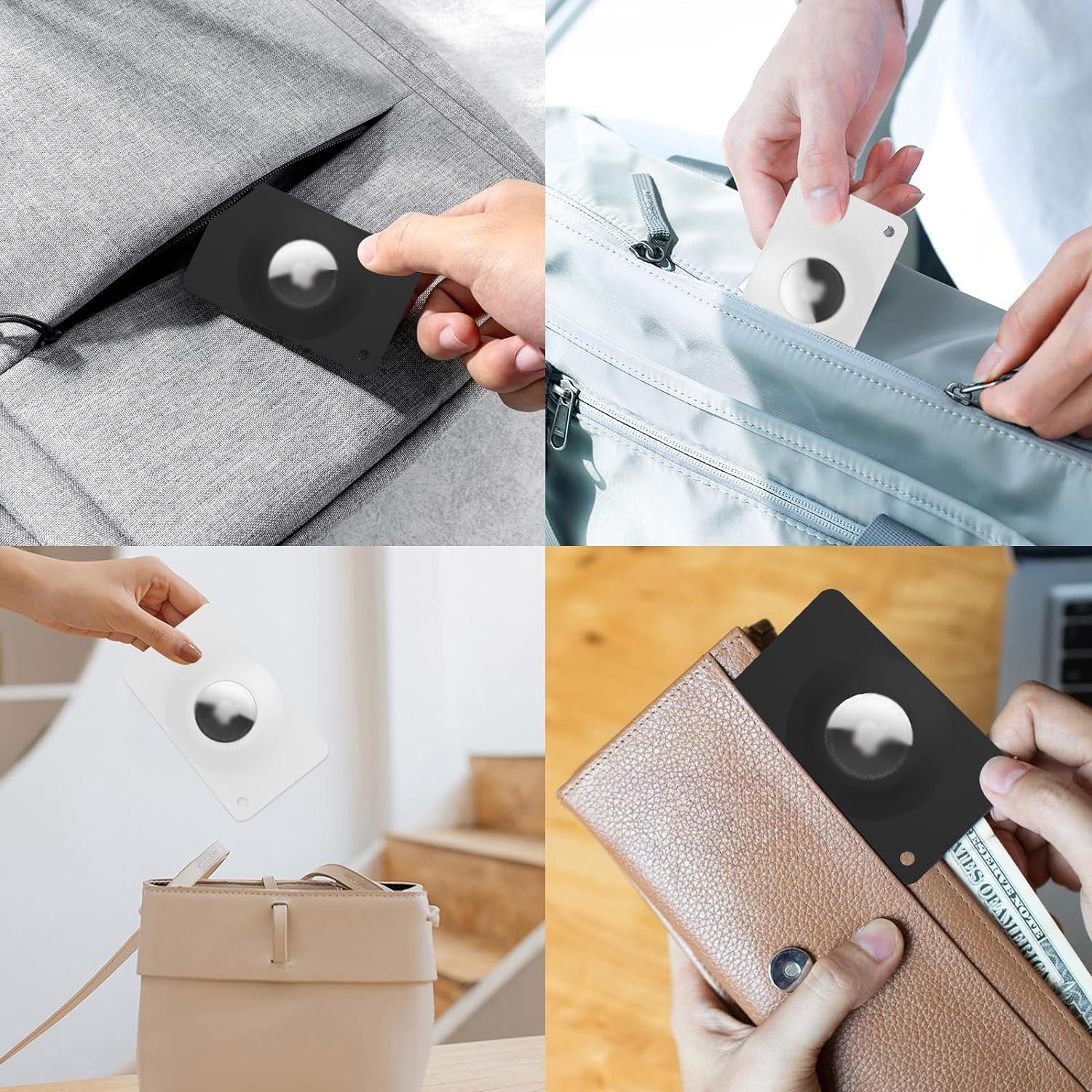 Premium Apple AirTag Brieftaschenhalter & Hülle, 2er Pack: Dünner AirTag Brieftaschenclip, Case für Apple Airtags, GPS-Tracker