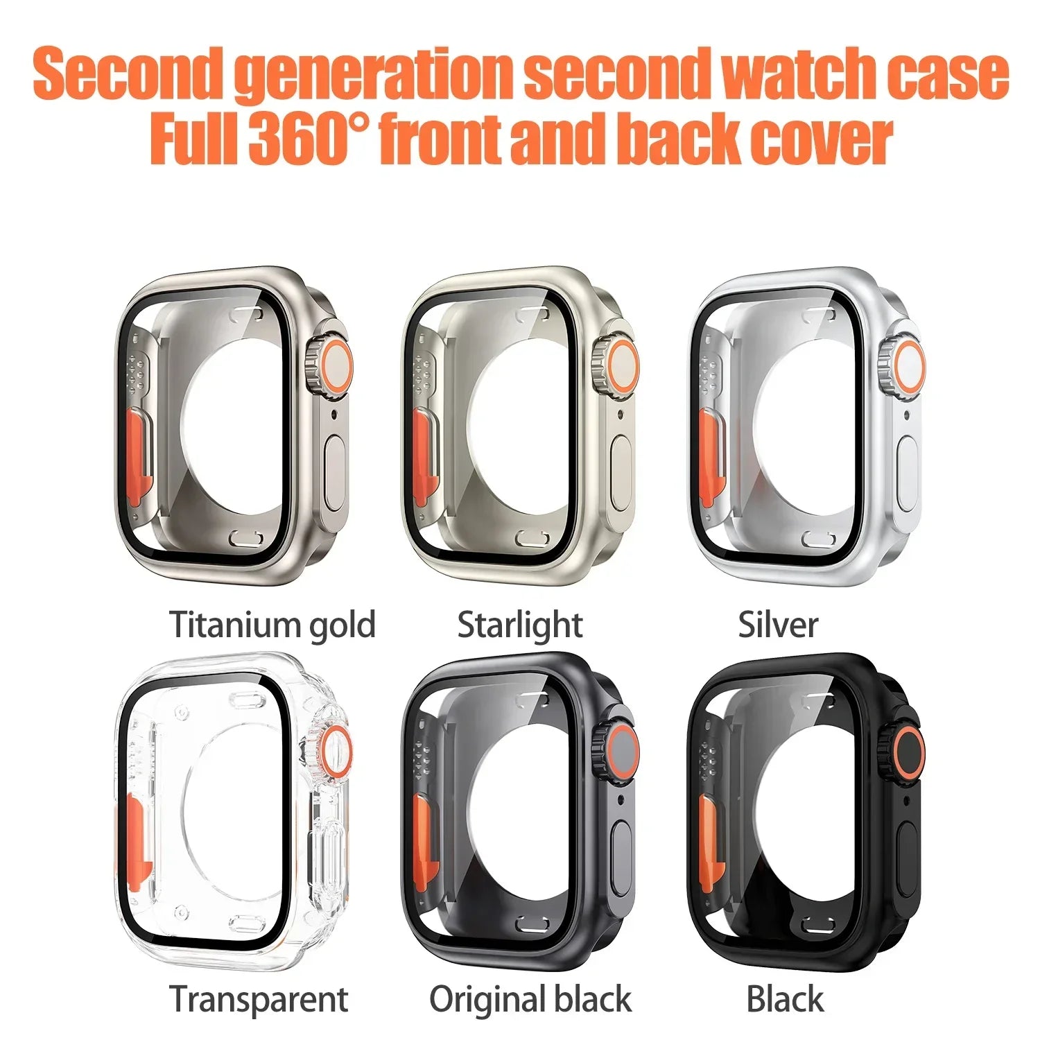 Premium Displayschutzfolie für Apple Watch 44mm 45mm 40mm 41mm - Hartes PC-Front | und Rückseitenstoßstangengehäuse für i