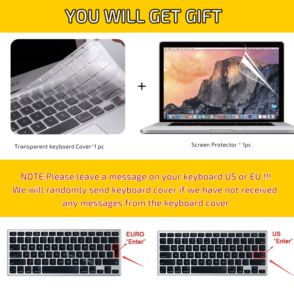 High-Quality Ultra-Thin Hardshell Case - Laptop Sleeve for MacBook Air/Pro/M3/M2/M1: 16,14,13-inch | 2024/2023/2022/2020 Series - Premium Cover