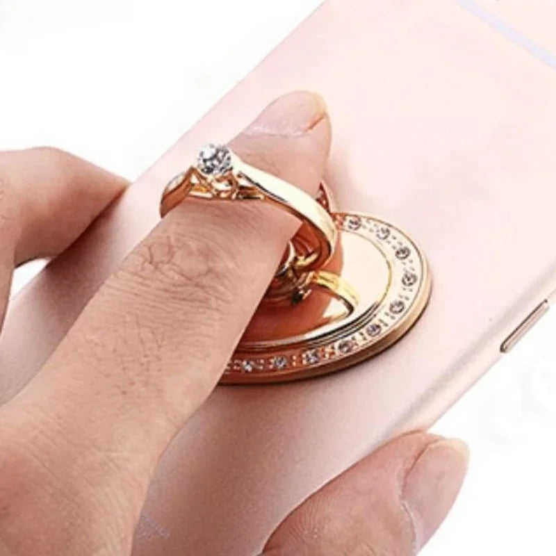 Luxus Diamant Shiny Edelsteine Metall Handy-Ringhalterung: Universal Telefonhalter, Drehbar für Apple iPhone, Samsung & mehr