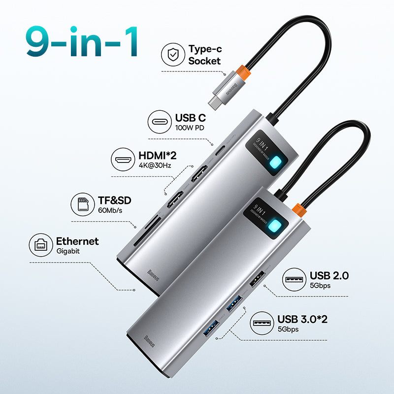 Premium USB C Hub 10Gbps: Typ-C zu HDMI, USB-Adapter, Ethernet-Port, Docking Station für MacBook Air, USB-Splitter – Kompatibel und Leistungsstark - Phone Heaven Zone