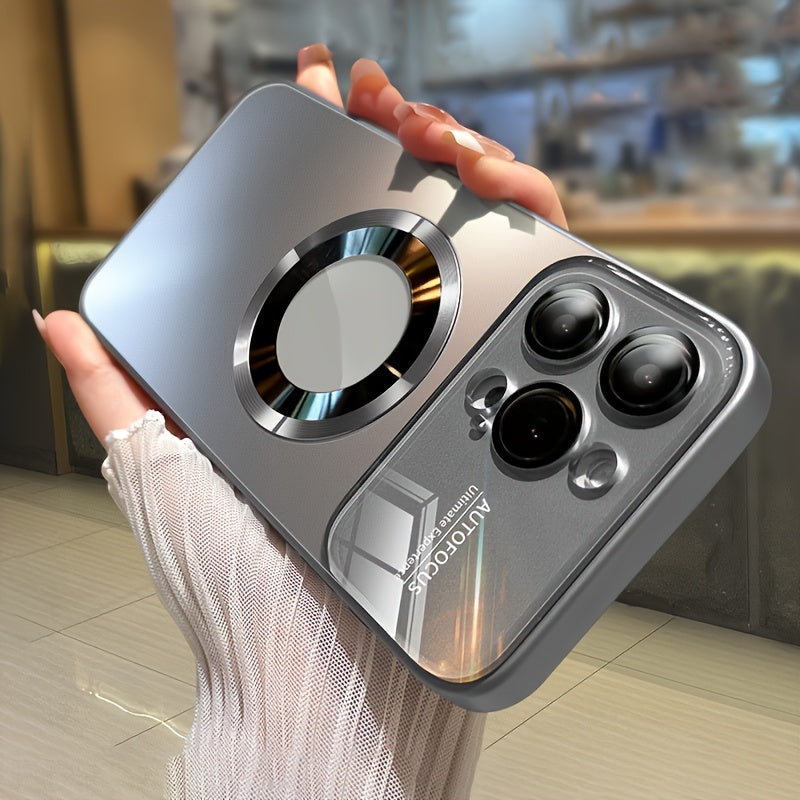 Luxury Matte Magnetic iPhone Case with Glass Lens Camera Protection | Shockproof & MagSafe Compatible | Armor Protective Cover for Apple iPhone 16/15/14/13/12 Pro Max Plus Mini | Limited Edition