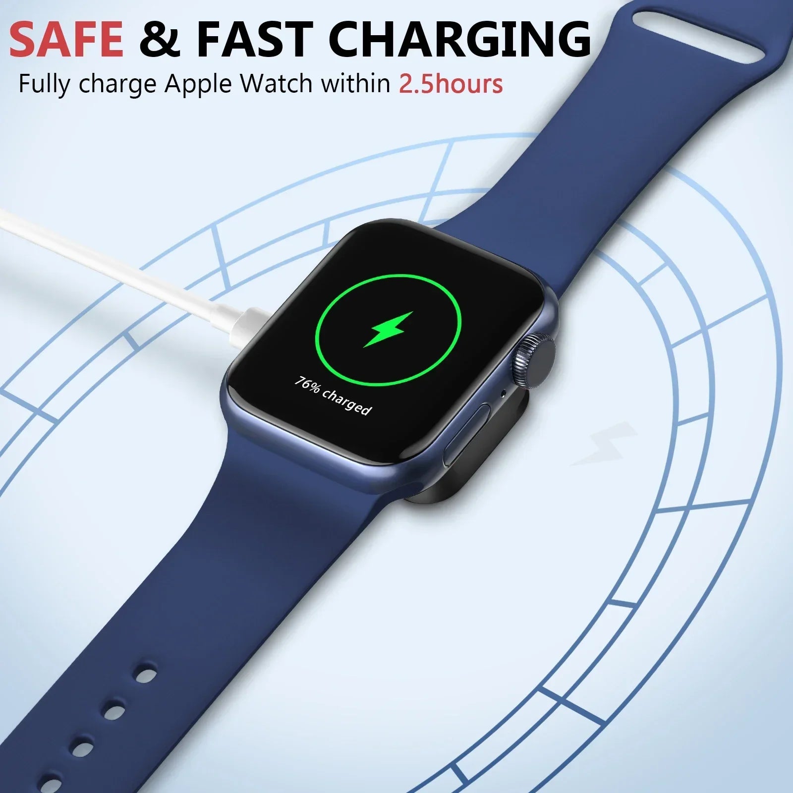 Premium 2-in-1 Ladedock Ständer 8-Pin Typ-C Drahtloses Magnetisches Ladegerät für Apple Watch Ultra | Kompatibel mit Apple