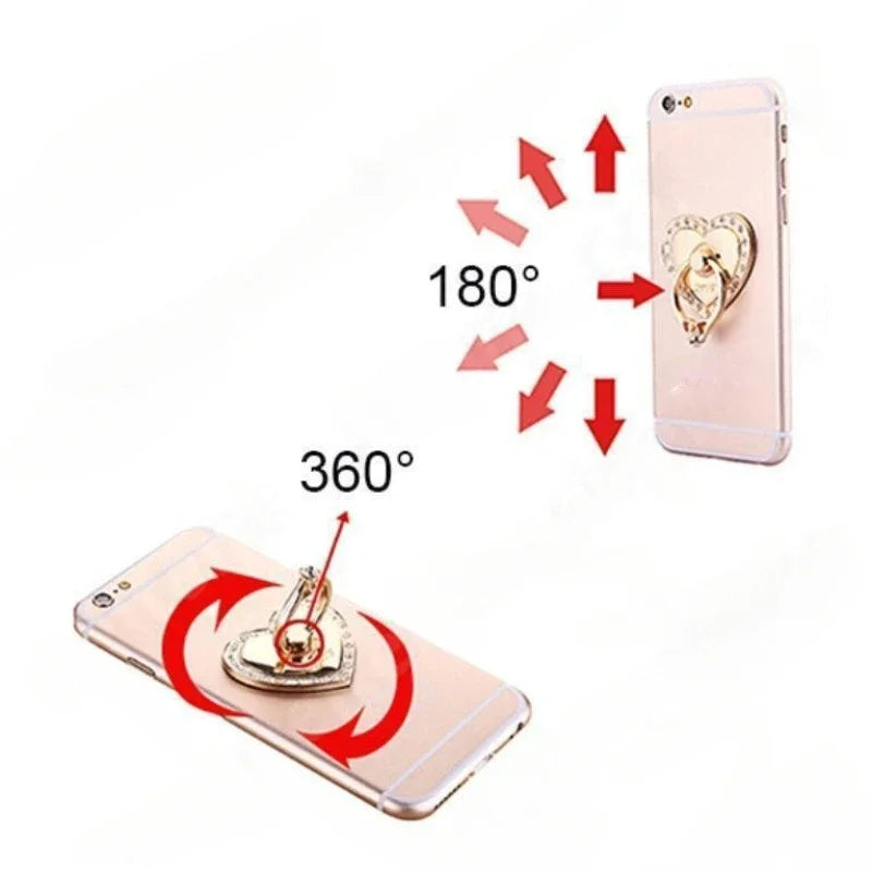 Luxus Diamant Shiny Edelsteine Metall Handy-Ringhalterung: Universal Telefonhalter, Drehbar für Apple iPhone, Samsung & mehr