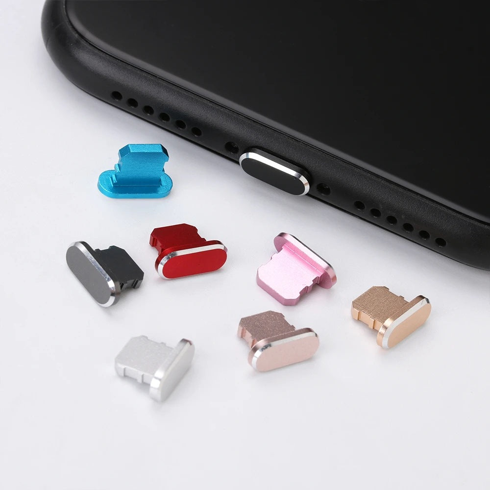 Premium Metall-Staubschutz für iPhone 15/14/13/12 Pro/Max/Plus/Mini | Ladeanschluss-Schutz, kompatibel mit iPhone & iPad