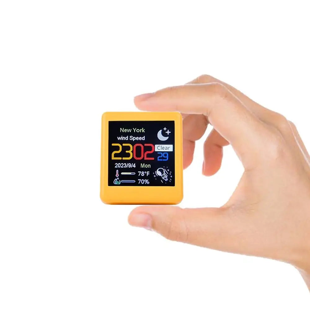 Premium Mini Smart WiFi Wettervorhersage-Station: Uhr für Gaming-Desktop-Deko | DIY süße GIF-Animationen & Elektronisches Album