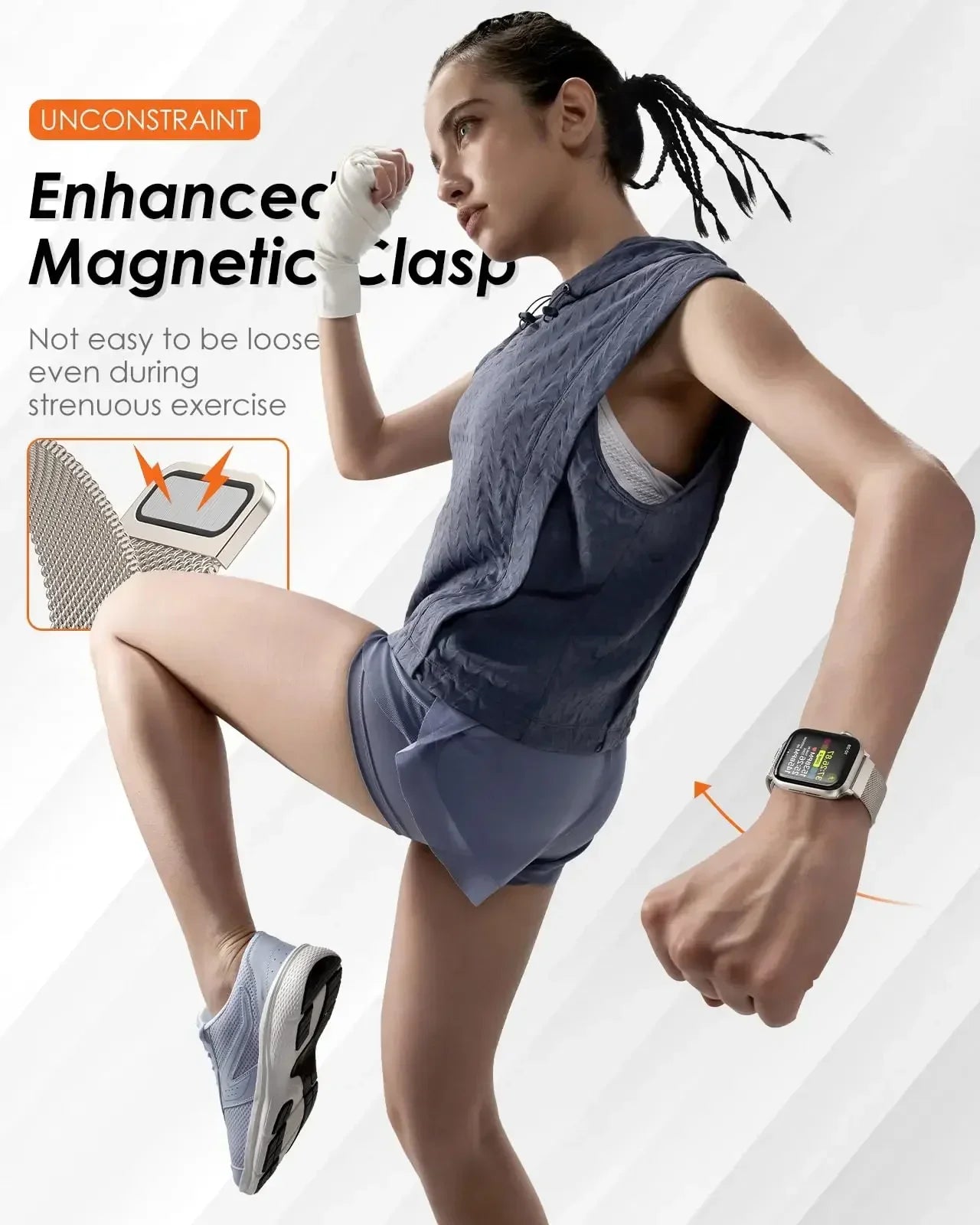 Milanese Loop Armband für Apple Watch Ultra 9 8 7 6 5 4 SE, 45mm 49mm 44mm 41mm 40mm | Premium Metall Magnetisches Armband, Doppelprofil für iWatch 3 42mm - Phone Heaven Zone