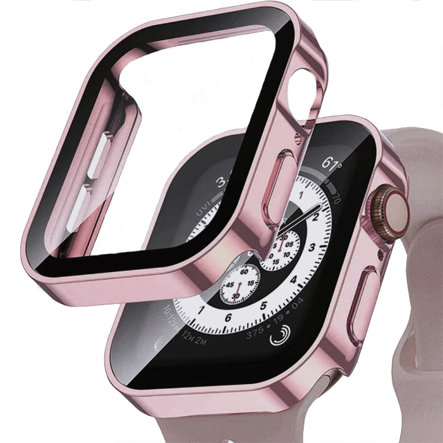 Premium Glasgehäuse für Apple Watch Serie 9/8/7/Ultra: 45mm, 41mm, 49mm, 44mm, 40mm | Hochwertige Displayschutz-Hülle