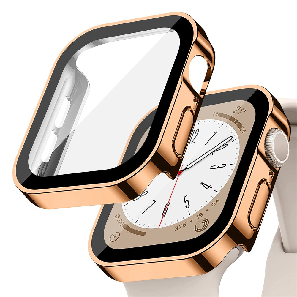Premium Glasgehäuse für Apple Watch Serie 9/8/7/Ultra: 45mm, 41mm, 49mm, 44mm, 40mm | Hochwertige Displayschutz-Hülle