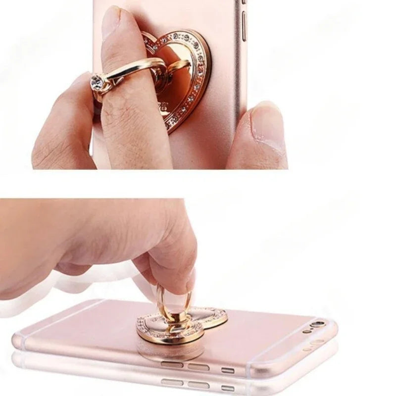Luxus Diamant Shiny Edelsteine Metall Handy-Ringhalterung: Universal Telefonhalter, Drehbar für Apple iPhone, Samsung & mehr