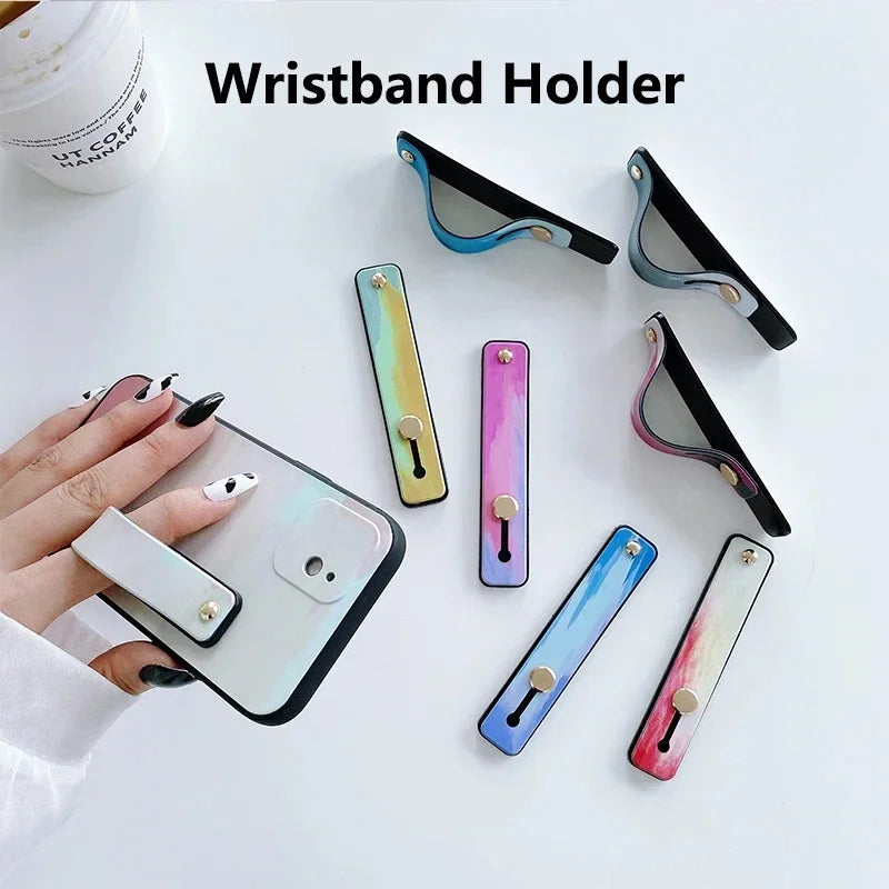 Premium Transparent Candy-Color For Apple iPhone 16/15/14/13/12 Pro Max Plus Mini Case | Wrist Strap Phone Holder Clear Soft-Silicone Apple iPhone Case