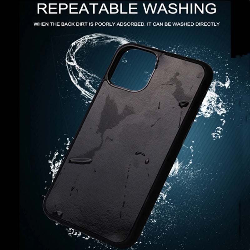Anti-Gravity Apple iPhone Case for Apple iPhone 16/15/14/13/12 Pro Max Plus Mini | Surface Adsorption, Magic Nano Suction, Soft TPU Frame, Silicon+PC, Waterproof, Shockproof & Camera Protection