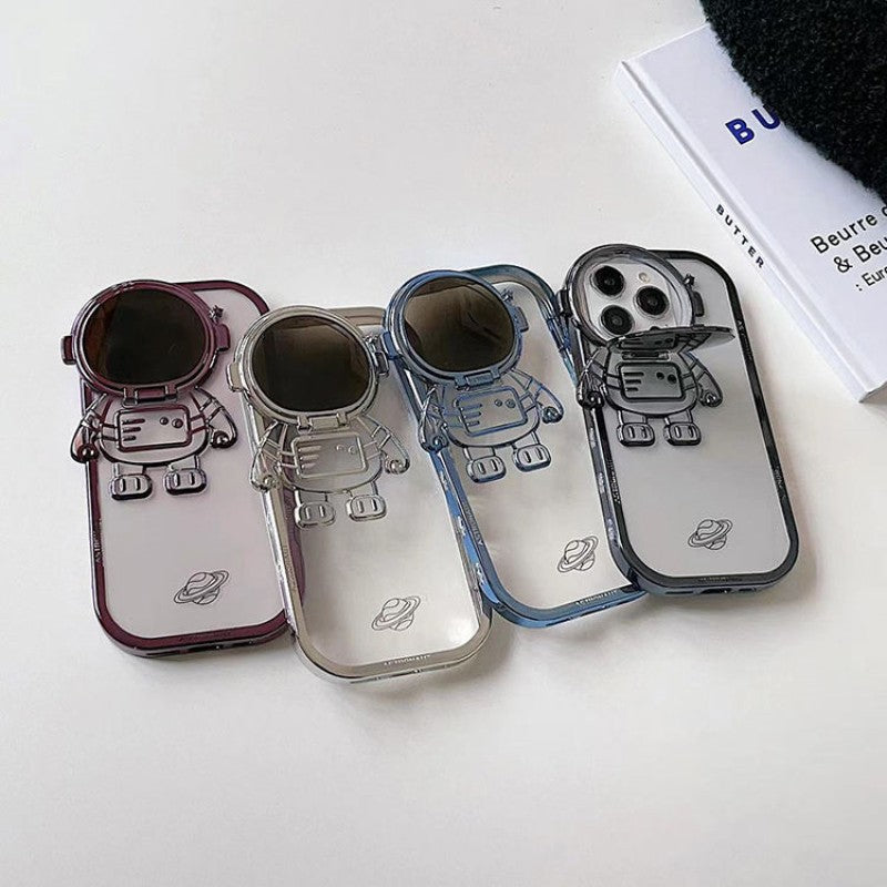 Premium Apple iPhone Case | MagSafe Compatible, Camera Lens Protection, Screen Protection | Ultra Thin, Shockproof, Magnetic, Full All-Around Protection Cover – Astronaut Design, Glitter Film, Lens Stand, Soft TPU, Durable & Stylish