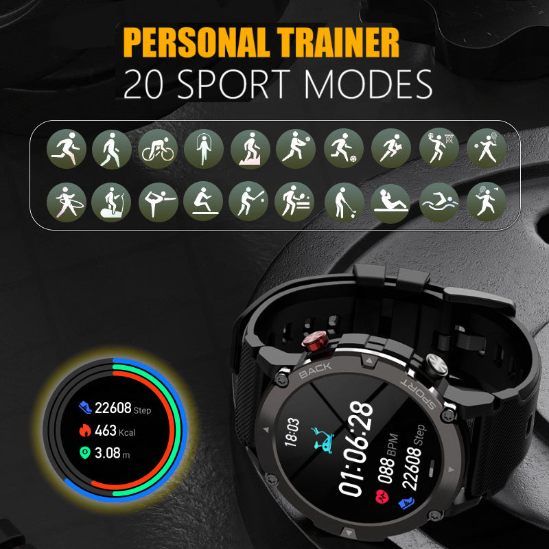 Premium Outdoor Smartwatch with GPS, Compass, NFC Access, IP68 Waterproof, Fitness & Health Tracker, 400mAh Battery, Heart Rate Monitor – Rugged Full-Touch Watch for Men & Women, Unisex Design, Ideal for Hiking, Sports & Daily Use