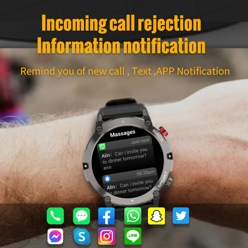 Premium Outdoor Smartwatch with GPS, Compass, NFC Access, IP68 Waterproof, Fitness & Health Tracker, 400mAh Battery, Heart Rate Monitor – Rugged Full-Touch Watch for Men & Women, Unisex Design, Ideal for Hiking, Sports & Daily Use