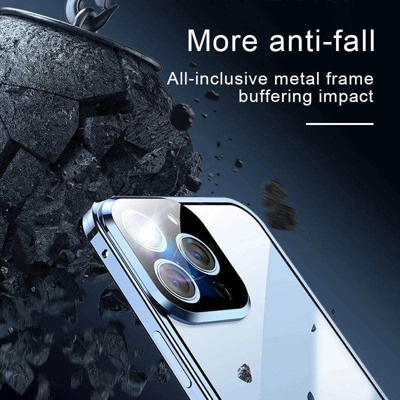 High-Quality iPhone Case with 360° Full Sealed Protection of Glass and Metal | MagSafe-Compatible Protective Case, 360-Degree Protection, Camera Lens Protection for Apple iPhone 16/16e, 15, 14, 13, 12 Pro Max, Pro, Plus & Mini Cover | Armor Bumper Case