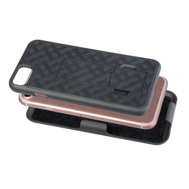 High-Quality 2-in-1 Combo Protective Case with Belt Clip and Stand for iPhone | MagSafe Case for Apple iPhone 16/15/14/13/12 Pro Max Plus Mini | Armor Phone Case & Camera Protector Cover