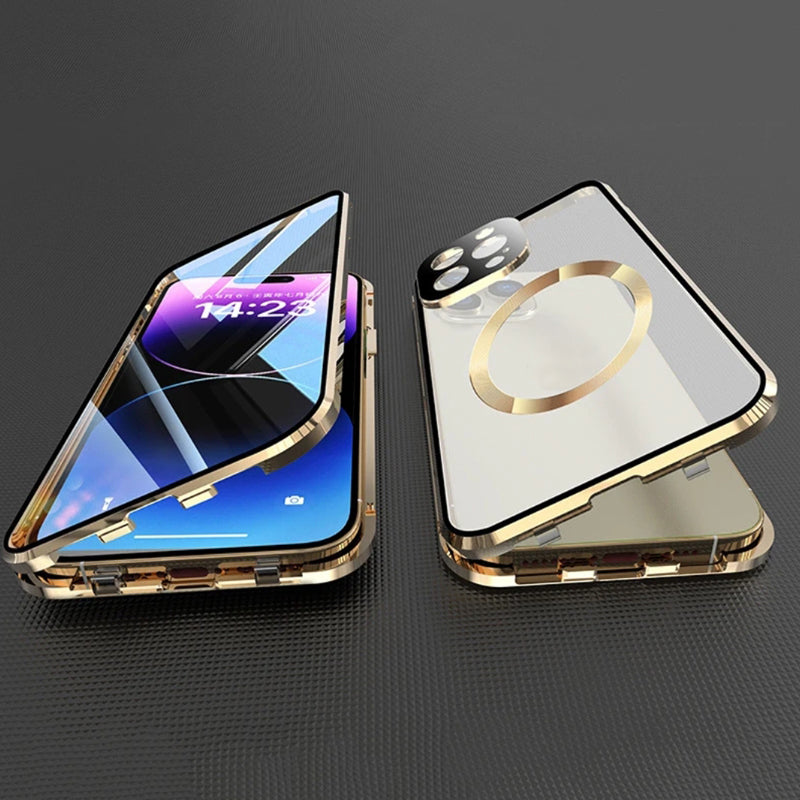 High-Quality iPhone Case with 360° Full Sealed Protection of Glass and Metal | MagSafe-Compatible Protective Case, 360-Degree Protection, Camera Lens Protection for Apple iPhone 16/16e, 15, 14, 13, 12 Pro Max, Pro, Plus & Mini Cover | Armor Bumper Case
